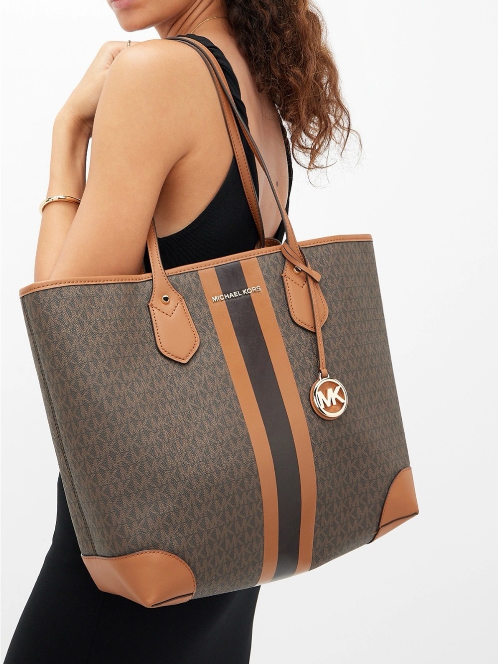 Michael Kors MK Signature Stripe Tote